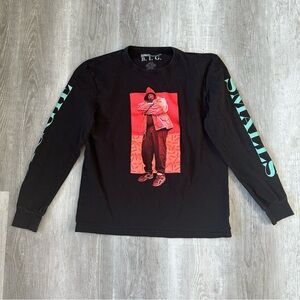 American Eagle Notorious BIG Biggie Smalls Long Sleeve Black T Shirt